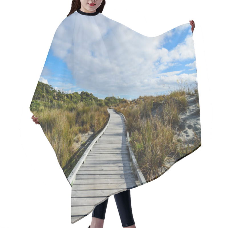 Personality  Wooden Bridge At The Beach Of South New Zealand Hair Cutting Cape