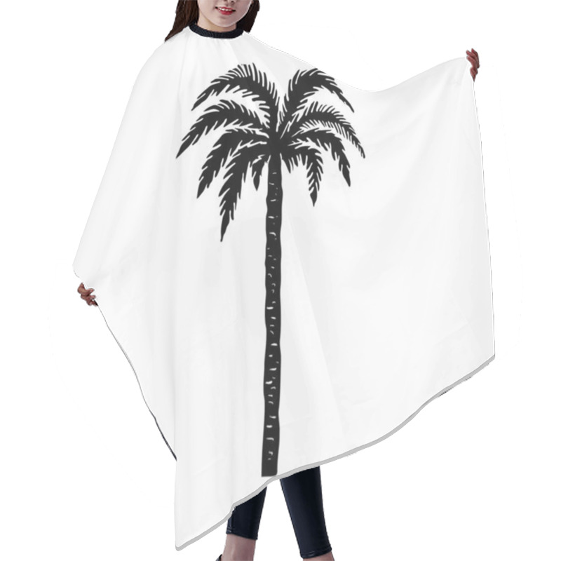 Personality  Hand Drawn Palm Tree Illustration. Design Element For Poster, Card, Banner, T Shirt. Vector  Image Hair Cutting Cape