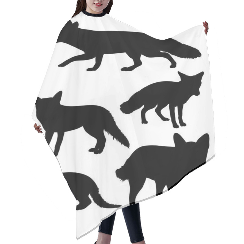 Personality  Silhouette Of Wolves. Good Use For Symbol, Logo, Web Icon, Mascot, Sign, Or Any Design You Want. Hair Cutting Cape