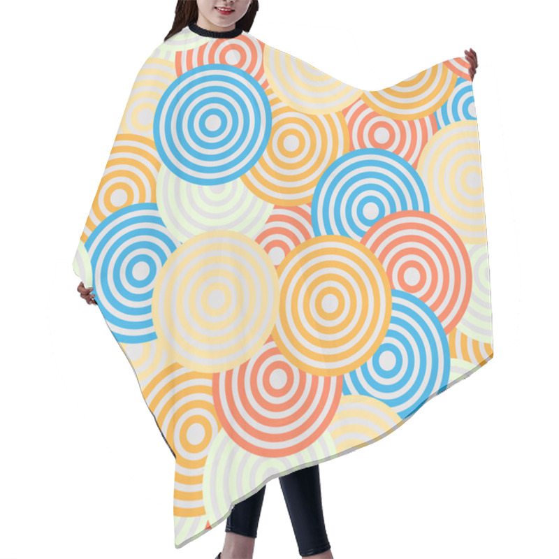 Personality  Retro Circles Background Hair Cutting Cape