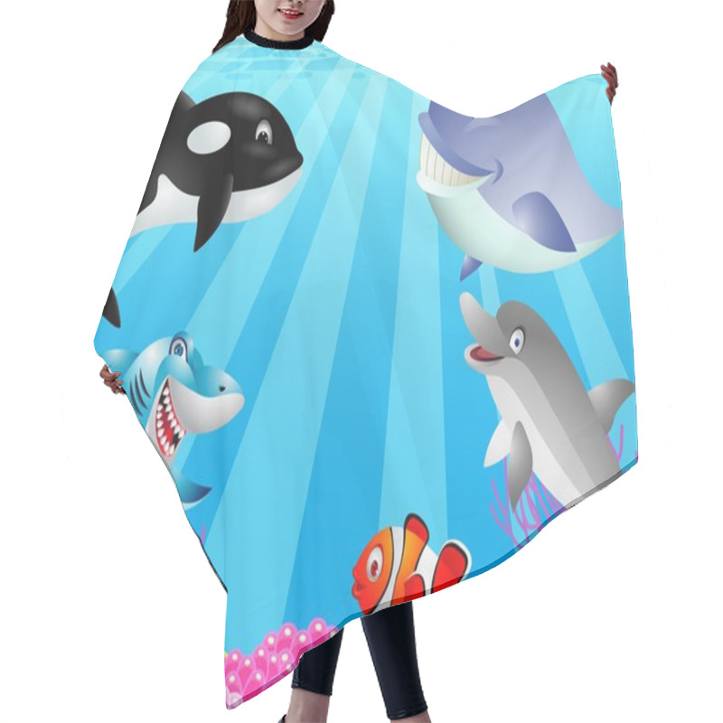 Personality  Sea Life Cartoon Hair Cutting Cape