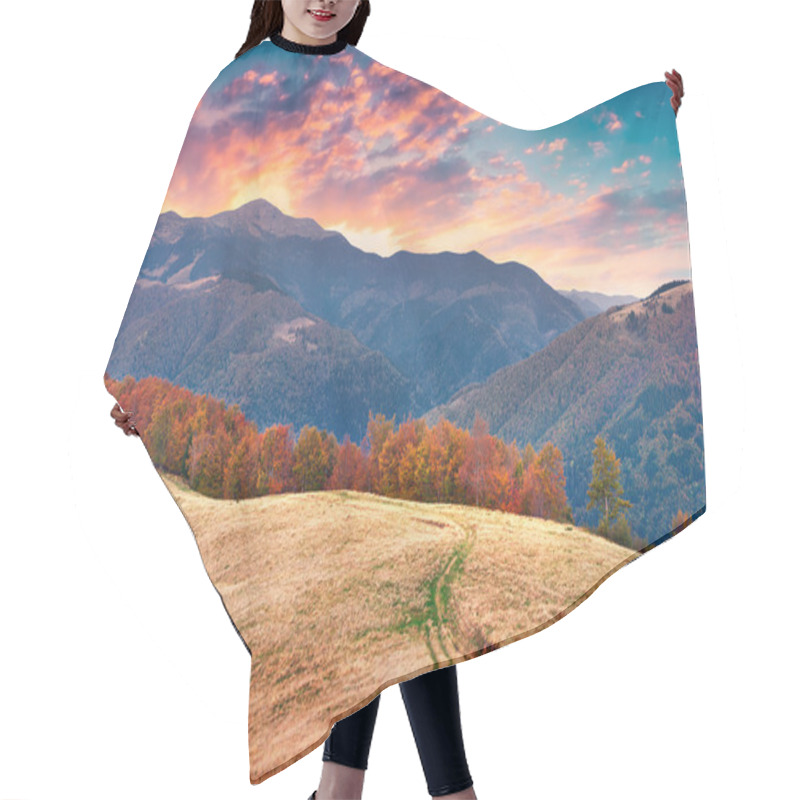 Personality  Sunset In The Carpathian Mountains. Hair Cutting Cape