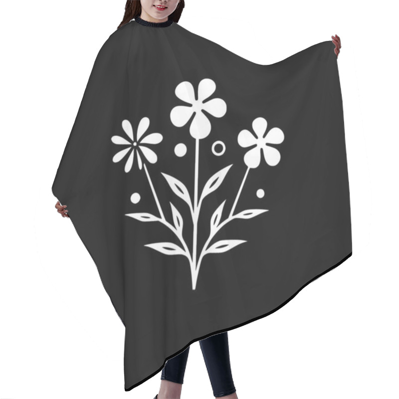 Personality  Flowers - Minimalist And Simple Silhouette - Vector Illustration Hair Cutting Cape