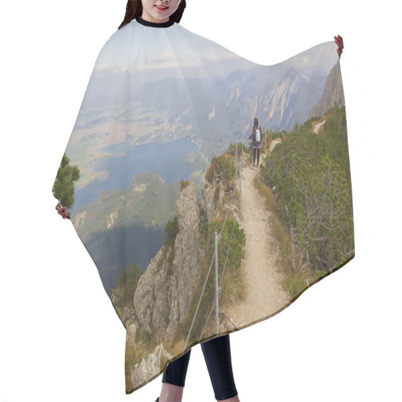 Personality  Young Woman, On A Tightrope Walk In The Bavarian Alps Hair Cutting Cape