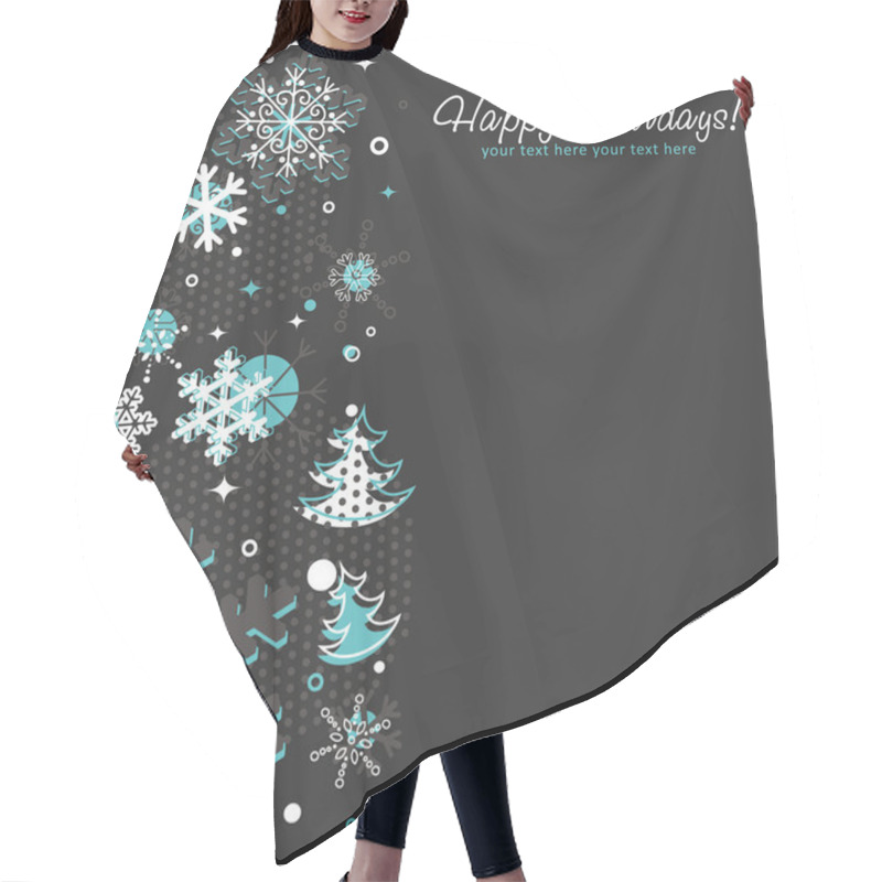 Personality  Ornate Christmas Card With Snowflakes Hair Cutting Cape