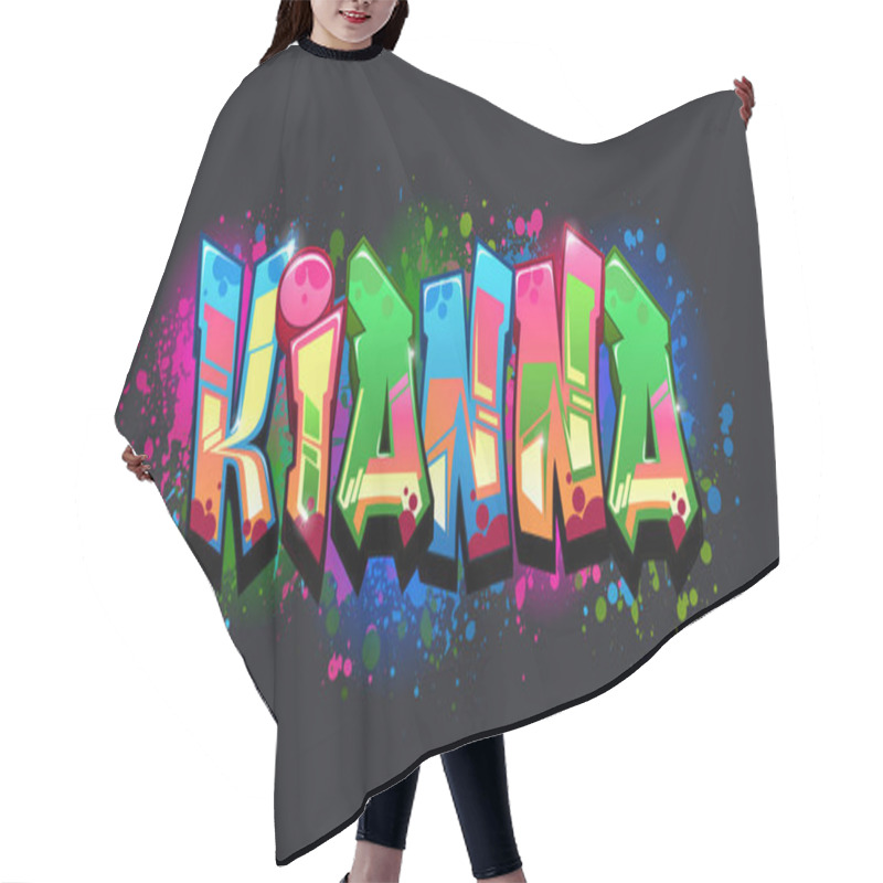 Personality  A Cool Genuine Wildstyle Graffiti Name Design - Kianna Hair Cutting Cape