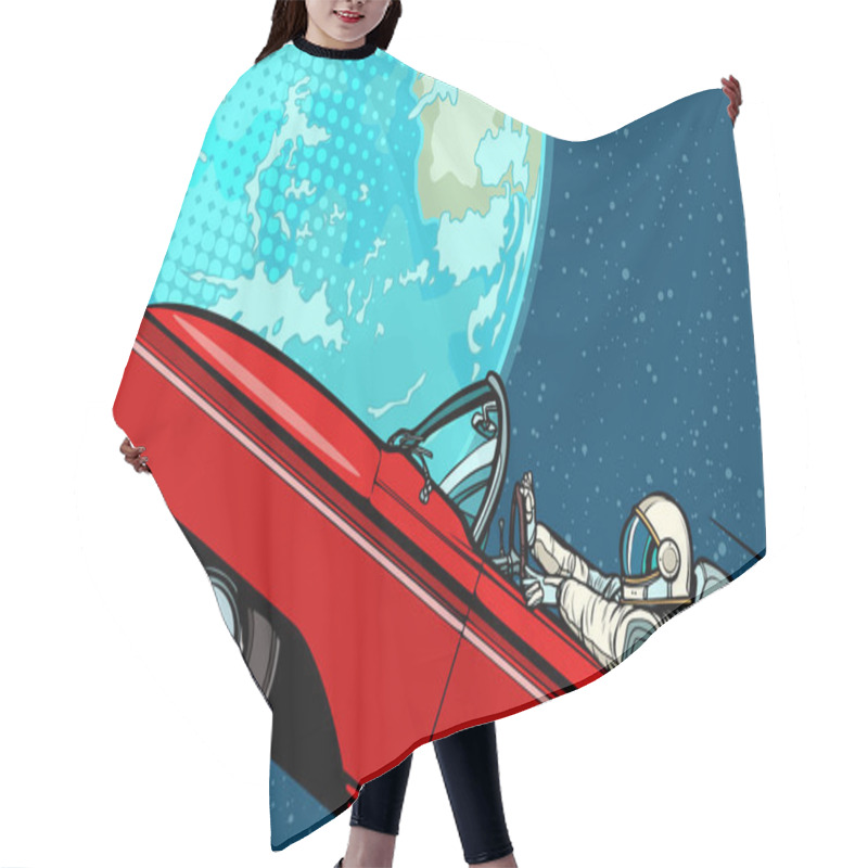 Personality  Astronaut In A Car Over The Planet Earth Hair Cutting Cape