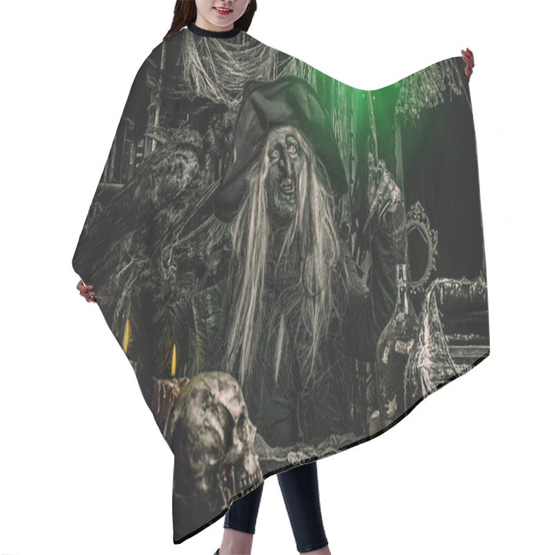 Personality  Witch And Raven Conjure Hair Cutting Cape