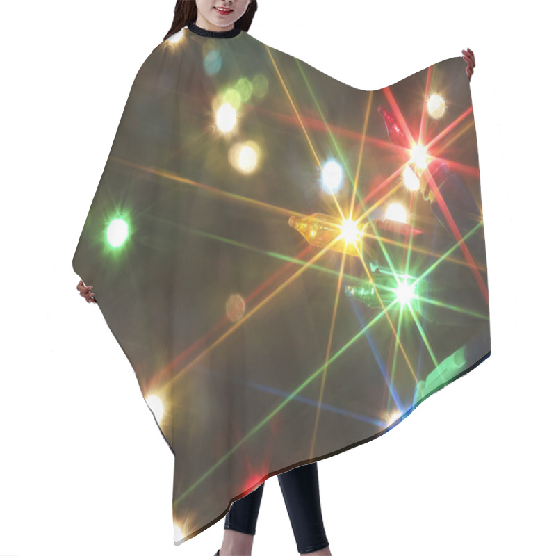 Personality  An Electric Christmas Light Starry Abstract Shot Hair Cutting Cape