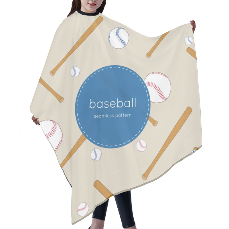 Personality  A Collection Of Illustrated Baseball Elements Seamless Pattern. Hair Cutting Cape