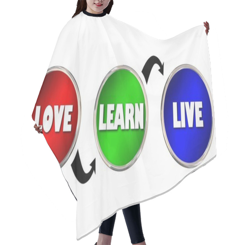 Personality  Love Learn Live Words  Hair Cutting Cape