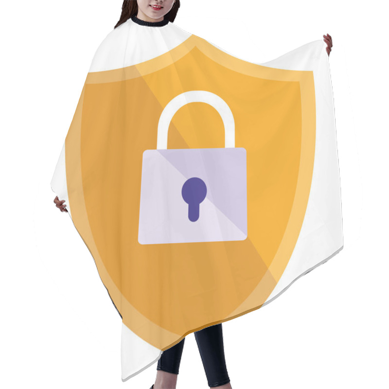 Personality  Shield Security With Padlock Hair Cutting Cape