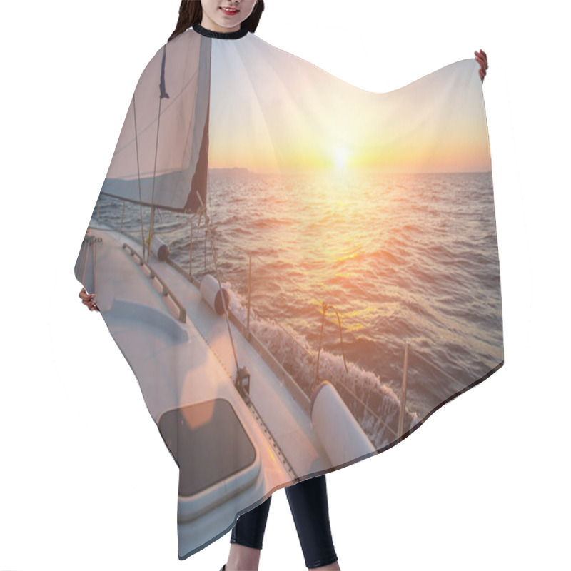 Personality  Sailing Yacht In The Open Sea Hair Cutting Cape