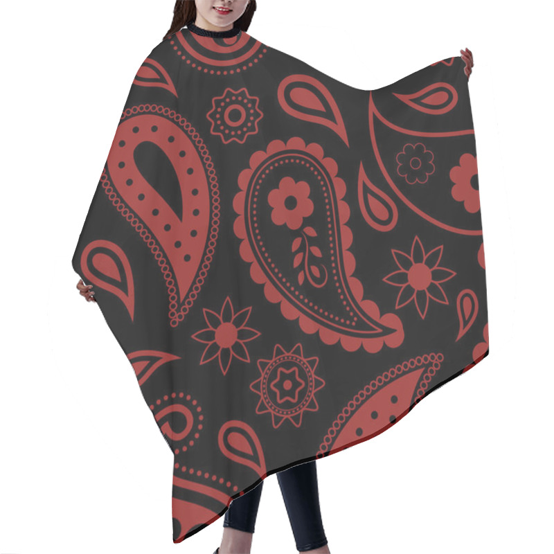 Personality  Seamless Paisley Background. Hand Drawn Vector Pattern. Hair Cutting Cape