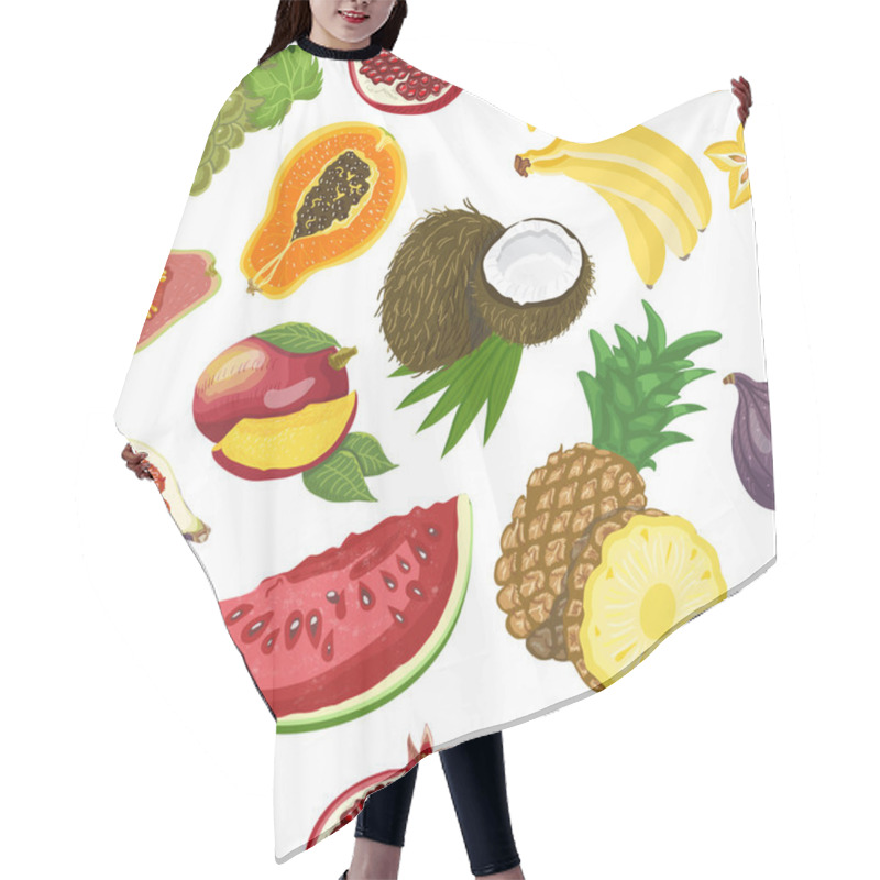 Personality  Seamless Pattern With Healthy Fruits Hair Cutting Cape