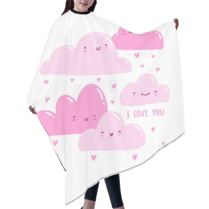 Personality  Pink Valentine Clouds Hair Cutting Cape