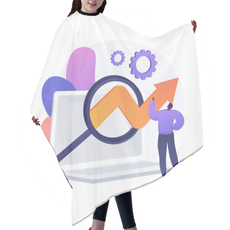 Personality  Software Testing. Finding Bugs, Errors, Software Optimization. Programming, Developing, Coding. Programmer, SEO Specialist Cartoon Character. Vector Isolated Concept Metaphor Illustration Hair Cutting Cape