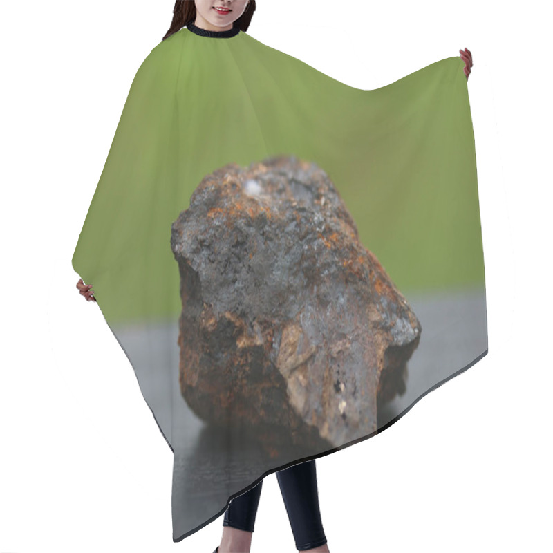 Personality  Iron Rock Minerals For Industry Isolate On Green Background Hair Cutting Cape