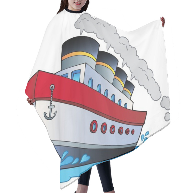 Personality  Big Cartoon Steamship Hair Cutting Cape