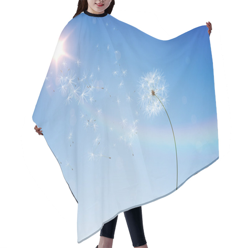 Personality  Dandelions Against Blue Sky Hair Cutting Cape