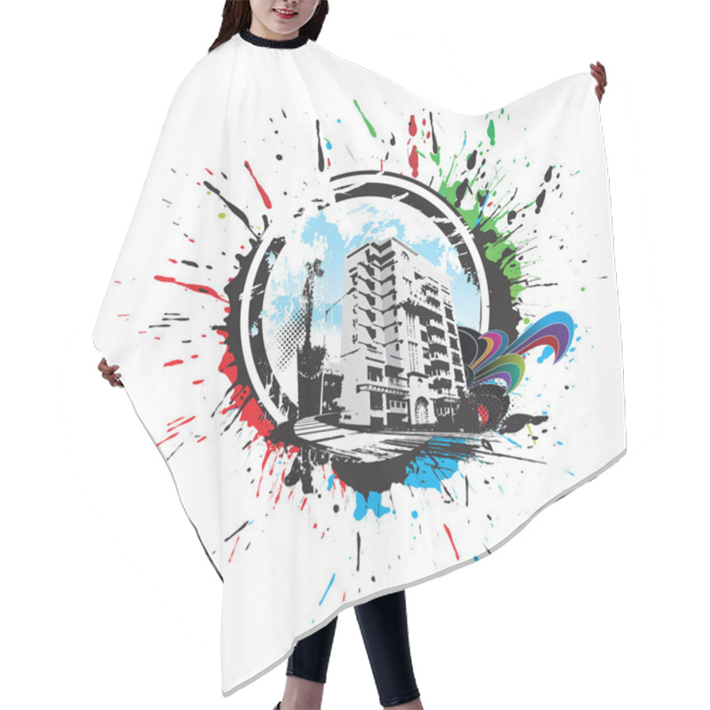 Personality  Abstract Urban City Hair Cutting Cape