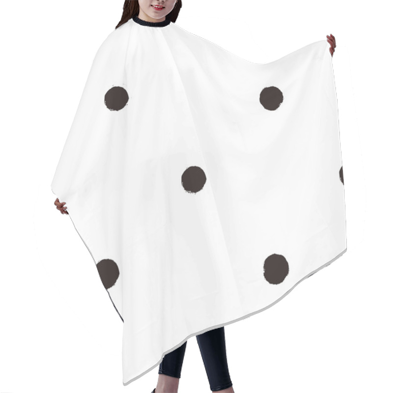 Personality  Polka Dot Black And White Painted Seamless Pattern Hair Cutting Cape