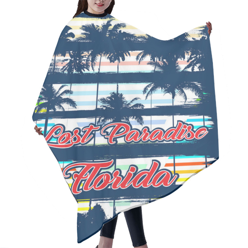 Personality  Florida Summer Tee Graphic Design Hair Cutting Cape