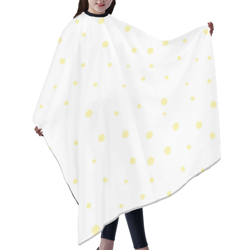 Personality  White Seamless Background.. Web Texture. Yellow Spots On A White Background. Hair Cutting Cape