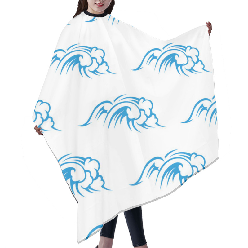 Personality  Curling Breaking Waves Seamless Pattern Hair Cutting Cape