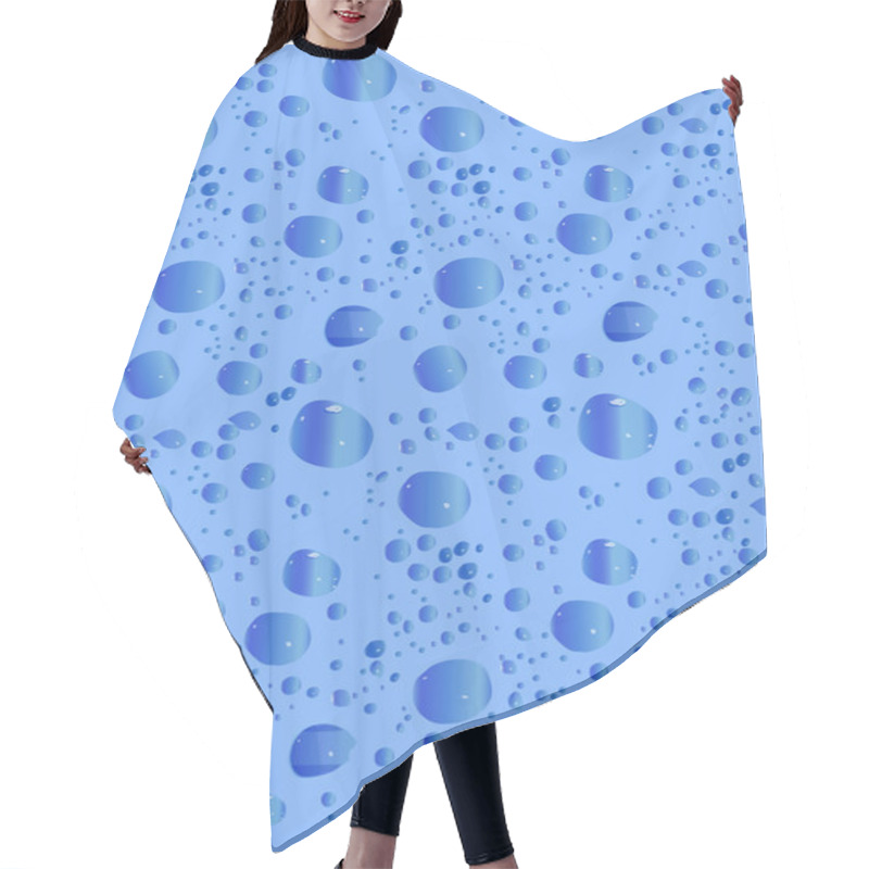 Personality  Blue Drops Background Illustration Hair Cutting Cape