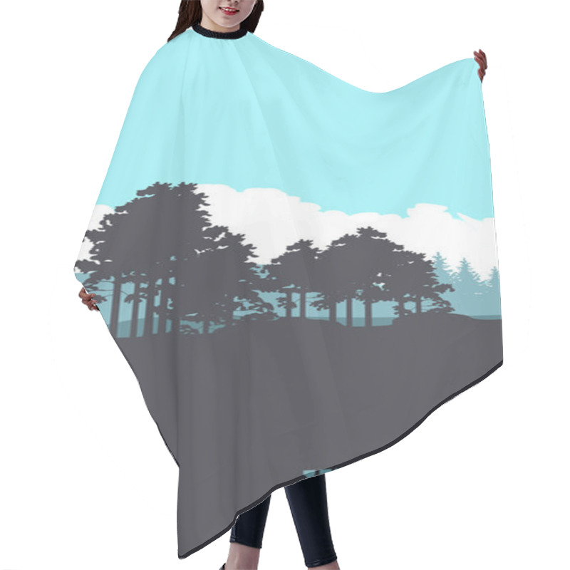 Personality  Vertical Forest Banner Hair Cutting Cape