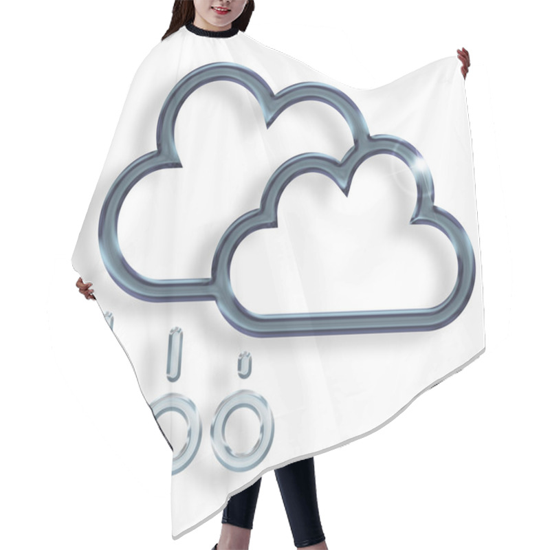 Personality  Two Dark Clouds With Hailstones On White Background Hair Cutting Cape