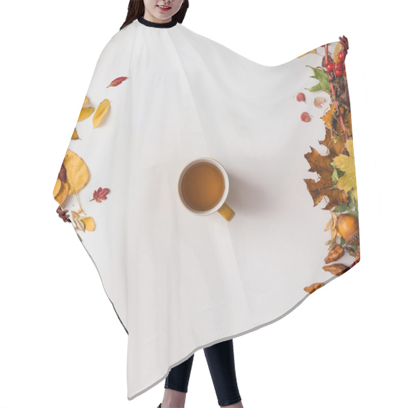 Personality  Autumn Leaves With Coffee Or Tea  Hair Cutting Cape