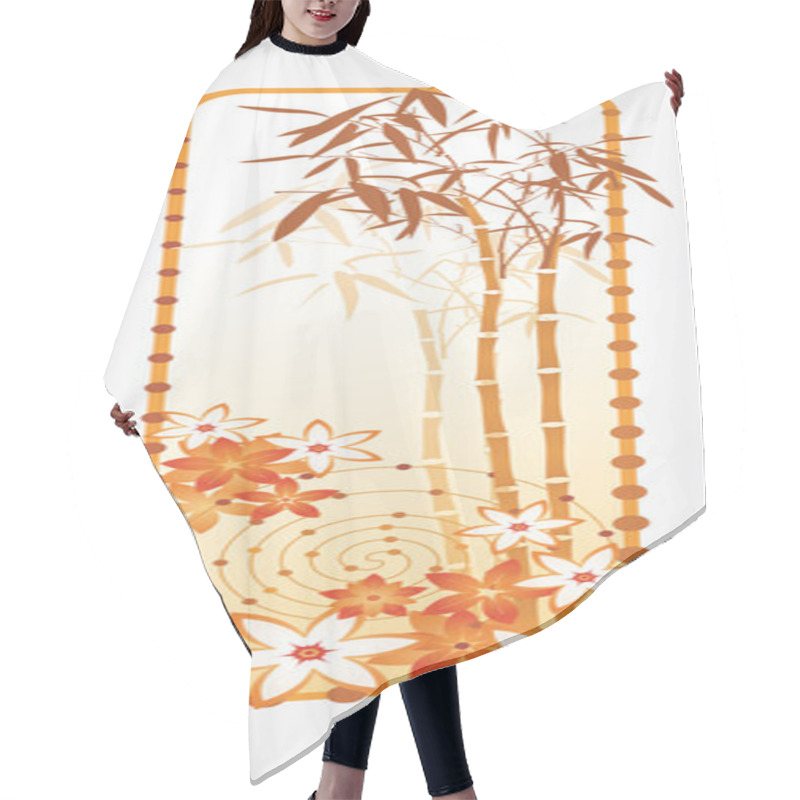 Personality  Bamboo&Flowers Hair Cutting Cape