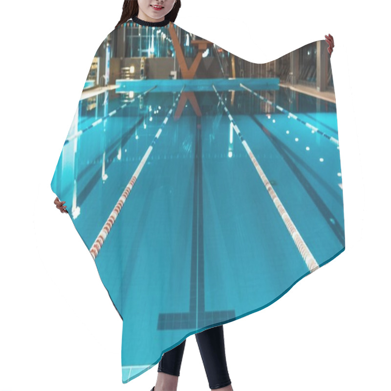 Personality  Lanes Of A Competition Swimming Pool Hair Cutting Cape