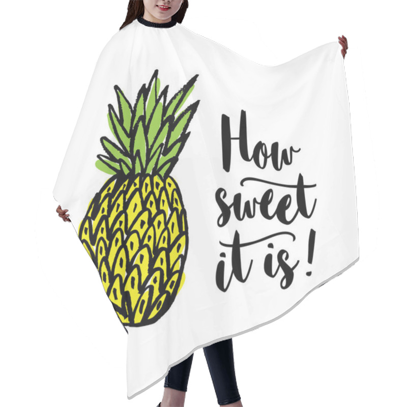 Personality  Hand Drawn Pineapple And Phrase  Hair Cutting Cape