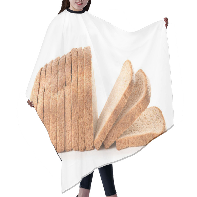 Personality  Fresh Bread On White Background. Baked Goods Hair Cutting Cape