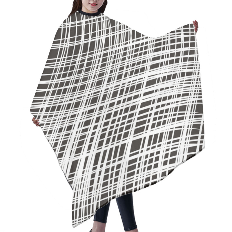 Personality  Monochrome Vector Fabric Texture Hair Cutting Cape