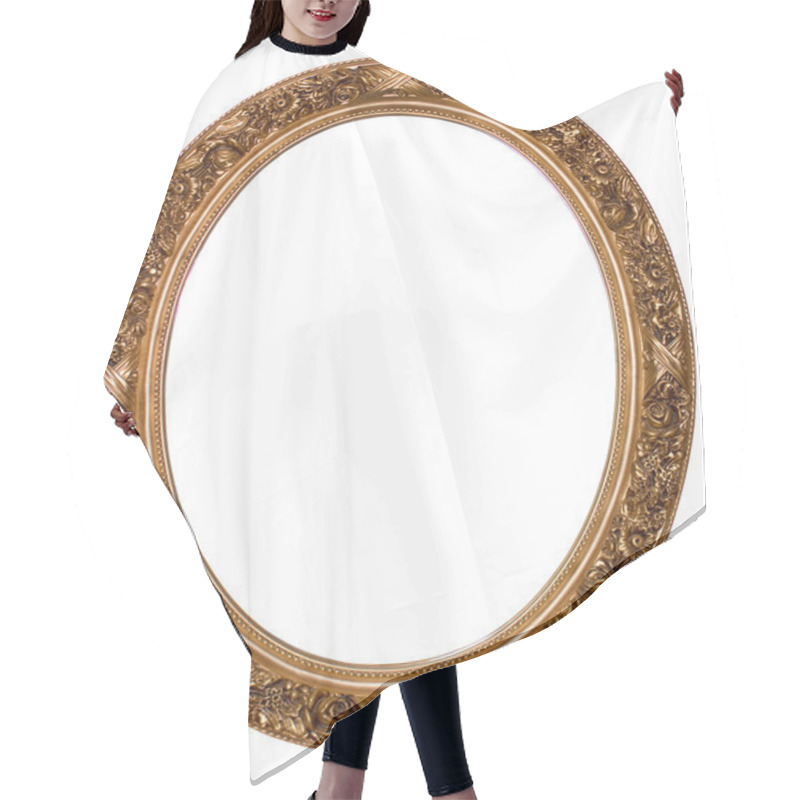 Personality  Oval Gold Picture Frame Hair Cutting Cape