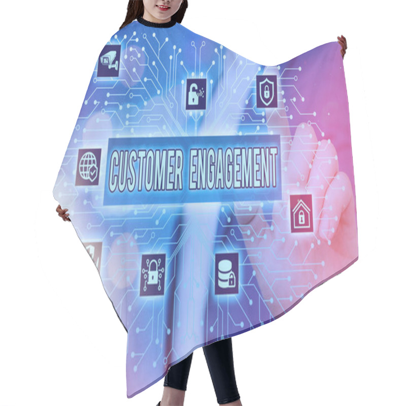 Personality  Text Sign Showing Customer Engagement. Conceptual Photo Communication Connection Between A Consumer And A Brand System Administrator Control, Gear Configuration Settings Tools Concept. Hair Cutting Cape