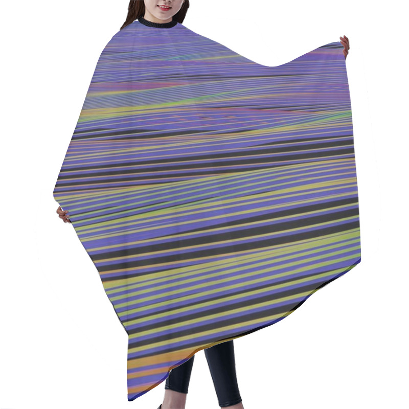 Personality  Vibrant Abstract Lines With Gradient Motion Flow Hair Cutting Cape