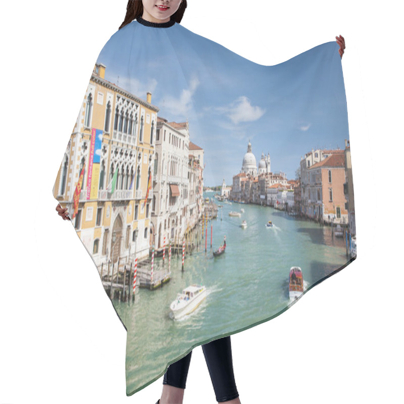 Personality  North Italy, Venice, Walk Along The Grand Canal, Marble Facades Of Palaces, Boats, Gondolas, Typical Venetian Landscape Hair Cutting Cape