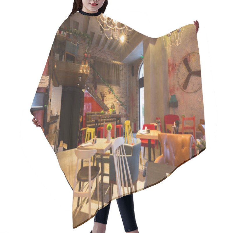 Personality  Interior Of A Modern Urban Restaurant Hair Cutting Cape