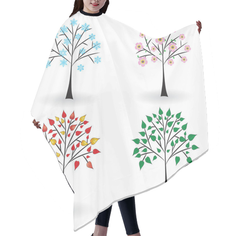 Personality  Tree In Four Seasons. Hair Cutting Cape