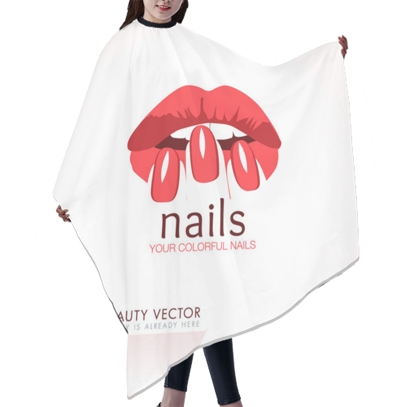 Personality  Woman's Red Lips And Nails Beauty Icon Hair Cutting Cape