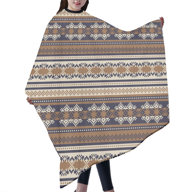 Personality  Brown Christmas Fair Isle Pattern Background For Fashion Textiles, Knitwear And Graphics Hair Cutting Cape