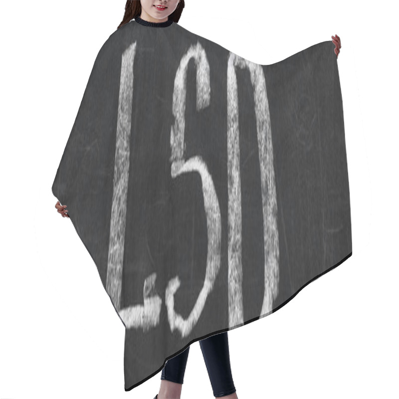 Personality  Panoramic Shot Of Black Chalk Board With Lettering Lsd  Hair Cutting Cape