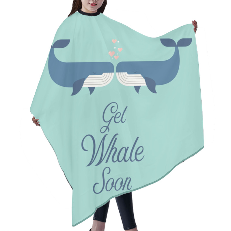 Personality  Get Whale Soon Word With Cute Whales Hair Cutting Cape