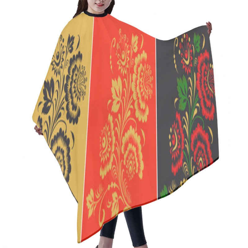 Personality  Pattern In Style Hohloma National Creativity Hair Cutting Cape