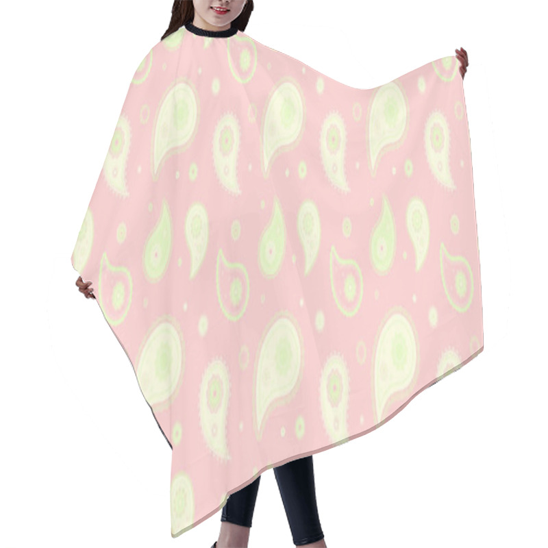 Personality  Charming Pastel Pink Paisley Pattern.  Perfect For Textile Design, Wallpaper, Scrapbooking, Or Feminine Branding.  Elegant And Delicate, This Seamless Design Offers A Touch Of Vintage Sophistication. Hair Cutting Cape